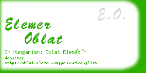 elemer oblat business card